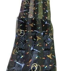 Colorful Medical and Pill/ Symbol Pattern Scarf